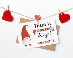 Printable Valentine's Day gnome card, You're my gnomey