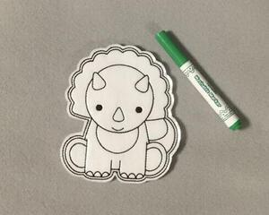 Embroidered Flot Coloring Dinosaur Doll