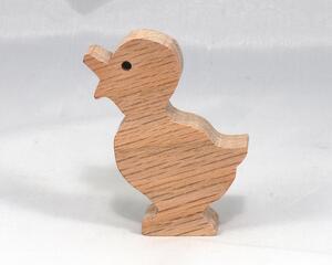 Wooden duck cutout, handmade, unfinished, and unpainted, from the Itty Bitty Animal Collection. Natural wood, freestanding, stackable, and paintable. Suitable for crafts or toys, American-made