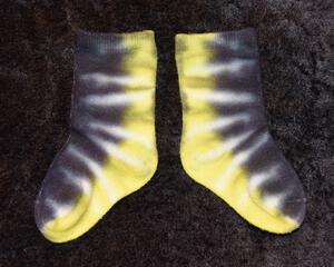 Size 3 Infant Socks - Black, Yellow