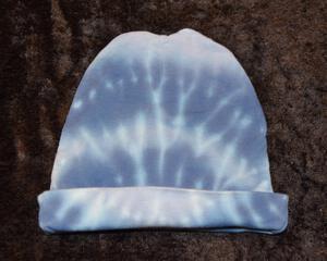 Knit Cap - Light Blue & Dark Blue Stripes