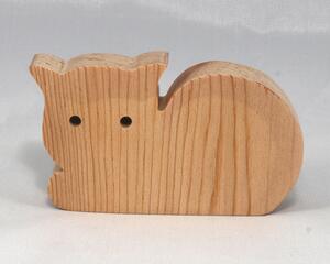 Handmade wooden toy cat cutout unfinished, unpainted, paintable, and ready to paint, freestanding from my Itty Bitty Animal Collection.