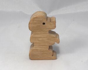 Handmade wood poodle puppy cutout made from unfinished wood. It is sanded and ready to paint. It is freestanding and an excellent pretend toy that can also be used for crafts.