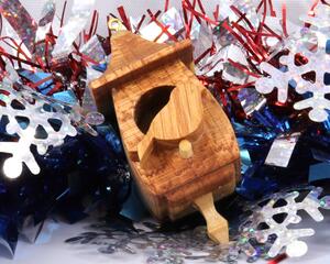Birdhouse Christmas Tree Ornament, Handmade Collectable