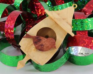 Birdhouse Christmas Tree Ornament Handmade Collectable