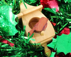 Birdhouse Christmas Tree Ornament Handmade Collectable