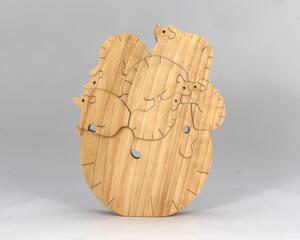 Handmade freestanding stacking Hedgehog Family Puzzle made from select-grade hardwood and finished with a custom blend of nontoxic mineral oil, beeswax, and carnauba wax.