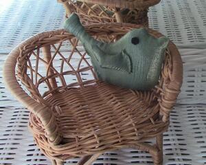 hand sewn pocket sized green stuffed bird