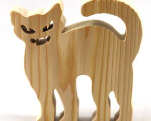 Halloween Cat Cutout, Handmade, Unfinished, Freestanding, and Ready to Paint, Wood Animal From My Snazzy Spooks Collection