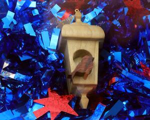 Handmade Wood Birdhouse Christmas Tree Ornament Handmade Collectable