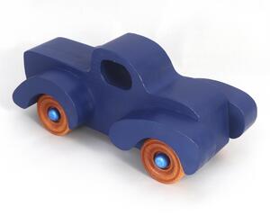 Toy Pickup Truck With Fat Fenders HandA handmade wooden toy pickup truck with large fenders, painted in nontoxic navy blue and metallic sapphire blue and finished with non-marring amber shellac on the wheels.made and Painted Navy Blue