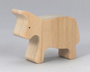 A handmade and unfinished wooden toy cow cutout is perfect for those who love to paint and customize their toys. It is freestanding and stackable, making it a versatile addition to any playroom or nursery. From My Itty Bitty Animal Collection.