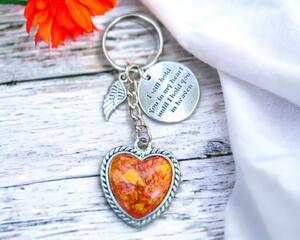 Keychain made with flower petals