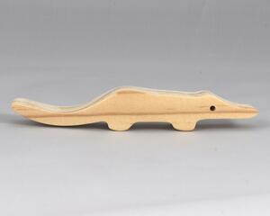 Handmade toy alligator cutout from the Itty Bitty Animal Collection. Crafted with traditional woodworking tools, this unfinished wood alligator is freestanding, smooth-sanded, and ready to paint. Perfect for stacking and imaginative play.