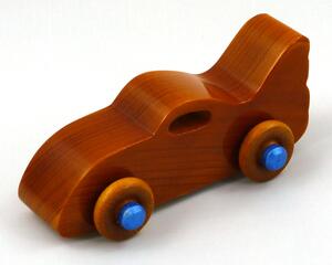 Toy Bat Car Finished with Shellac and Metallic Sapphire Blue Acrylic Paint From My Play Pal Collection Bat Car