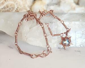 Labradorite Star Copper Wire Wrapped Necklace