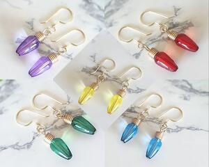 Christmas Light Earrings, All Available Colors