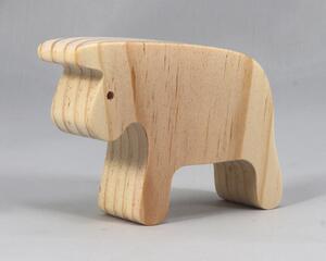 Handmade wooden bull toy cutout unpainted and ready to paint. It is free standing and stackable. From my Itty Bitty Animal Collection.