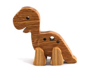 Handmade wooden baby dinosaur figurine finished with a custom blend of mineral oil and beeswax from my Buddy's Dinos Collection.
