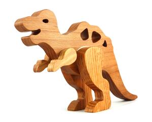 Handmade wooden toy dinosaur figurine made from select grade hardwoods and finished with a custom blend of nontoxic oils and waxes.