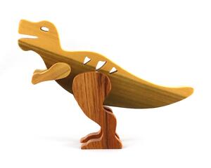 Dinosaur Tyrannosaurus T-Rex Figurine Handmade Layered 3D Wooden Animal, Finished with Oil and Beeswax From My Buddies Dino Collection
