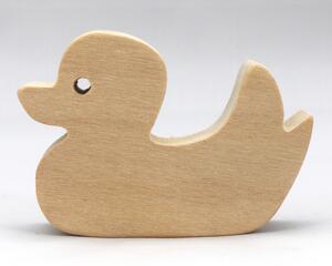 The handmade wooden duck cutout is unfinished and ready to paint. This wooden animal toy is free-standing and stackable. It is an excellent toy for younger children. Use for crafts or toys.