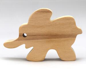 Handmade wooden toy baby elephant cutout unfinished and ready to paint. It is freestanding and stackable