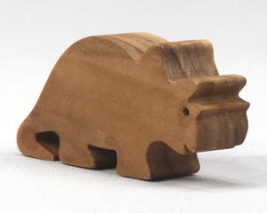Handmade Wood Toy Dinosaur Triceratops Cutout Finished With Mineral Oil And Beeswax Freestanding Stackable Pretend Toy From My Itty Bitty Animal Collection