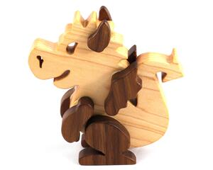 Wood Baby Dragon Fantasy Animal Figurine Handmade From Select Grade Hardwoods And Finished With Mineral Oil And Beeswax