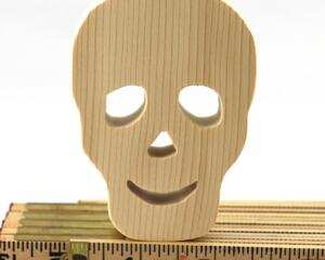 Wood Halloween Skull Cutout, Handmade, Unfinished, Unpainted, and Ready to Paint for Decoration, Crafts, or Toys