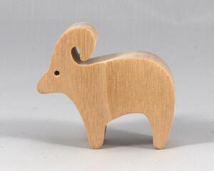 Handmade Wood Toy Ram Sheep Cutout Unfinished, Unpainted, Freestanding, and Stackable From My Itty Bitty Animal Collection