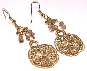 Small Sand Dollar with Connector Free Standing Lace Earrings