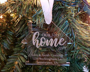 Custom Engraved First Home Acrylic Ornament