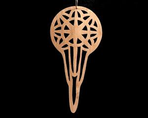 A beautiful handmade wood fretwork Christmas tree ornament in a classic Victorian icicle style. This delicate ornament is hand finished with clear shellac for a timeless look. It is the perfect addition to any Christmas tree collection.