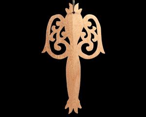 A beautiful handmade wood fretwork Christmas tree ornament in a classic Victorian icicle style. This delicate ornament is hand finished with clear shellac for a timeless look. It is the perfect addition to any Christmas tree collection.