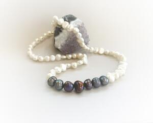 Classic and Modern Contrast Baroque PearlNecklace