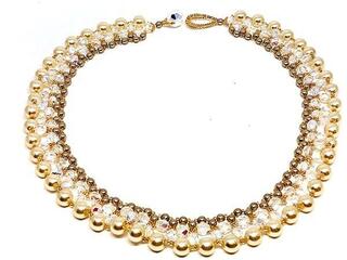 Pearl Bridal Beadweaving Necklace