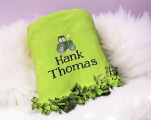 Personalized Fleece Tractor Blanket