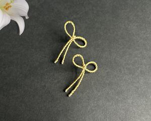 Golden bow earrings