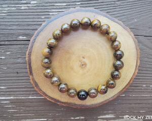 Tiger Eye and Black Tourmaline Negative Energy Protection Elastic with by Rock My Zen