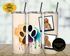 20 oz personalized photo tumbler, photo tumblers, insulated travel cup, stainless steel tumbler, pet animal lover cups, new parents gift cup, newlywed tumblers, mothers fathers day gift, anniversaries Valentine's birthday present, vacation  camping tumbler