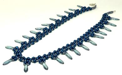 Handmade Blue Pearl Dagger Necklace