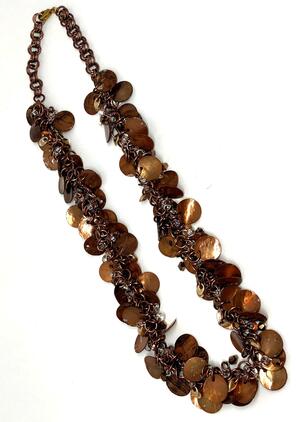 Handmade Copper Penny Shaggy Loop Chainmaille Necklace