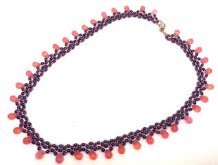 Handmade Pink and Purple Rain Drops Necklace