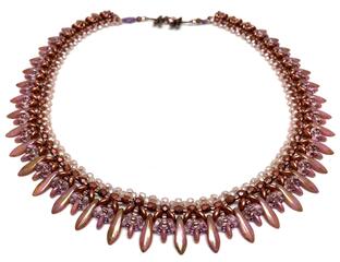 Handmade Rose Gold Dagger Beadweaving Necklace