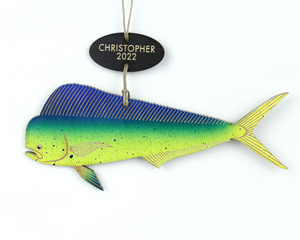 Mahi ornament with personalized tag