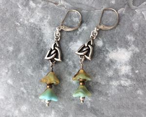 Silver trinity knot and Irish bells earrings