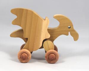 Handmade push toy pterodactyl crafted from select grade hardwoods and finished with a non-toxic coating.