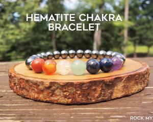 Dainty Hematite Chakra Elastic Beaded Bracelet by Rock My Zen