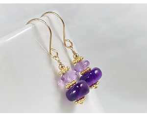 Amethyst and gold earrings by MariesGems